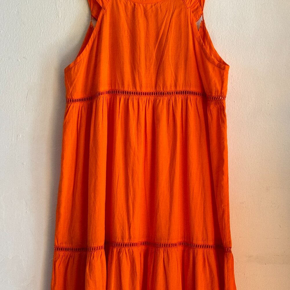 Roberta Freymann Beautiful Bright Orange Summer Maxi Dress - Picture 7 of 11